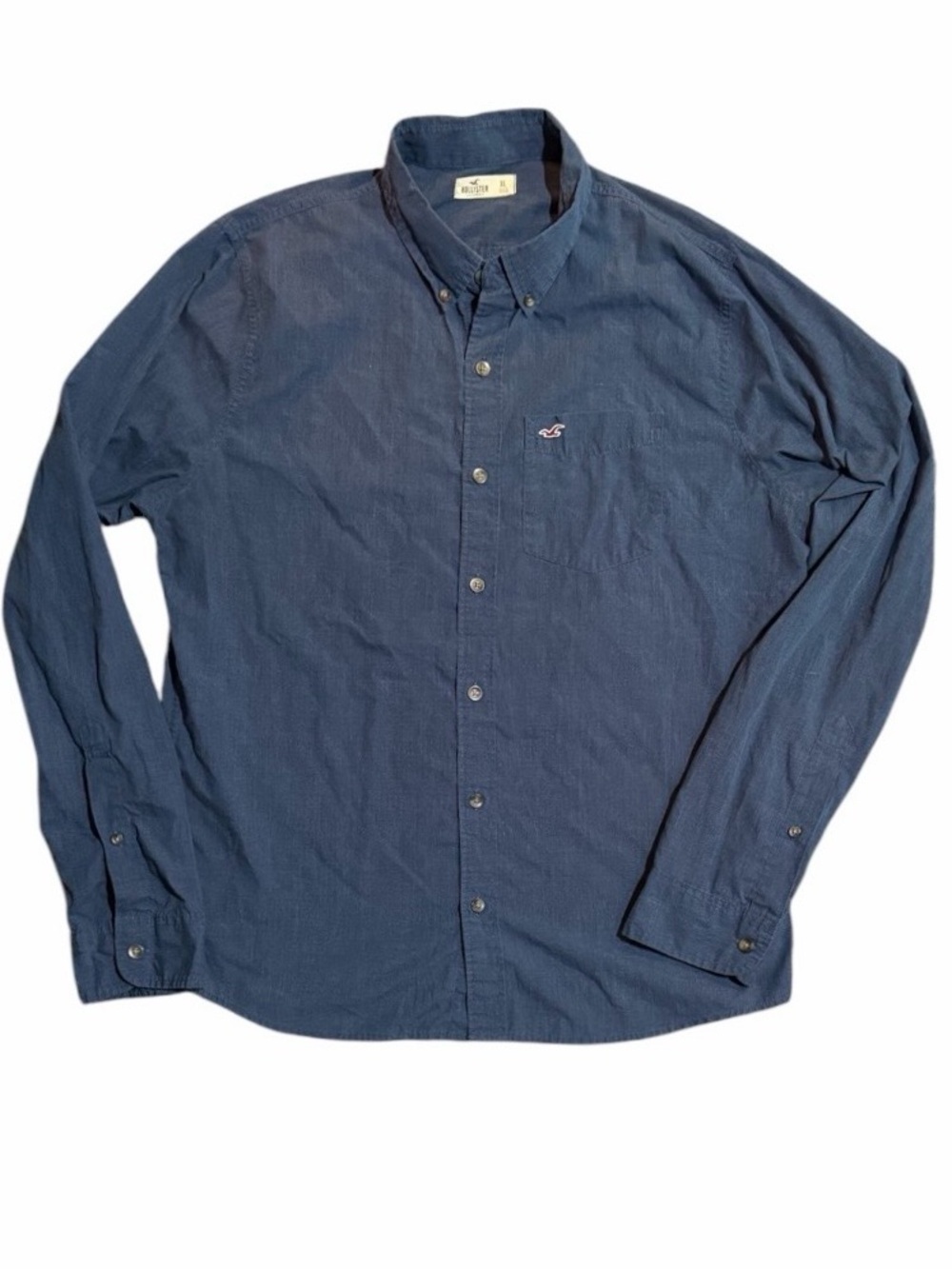 Hollister Men's Navy Button-Down Shirt